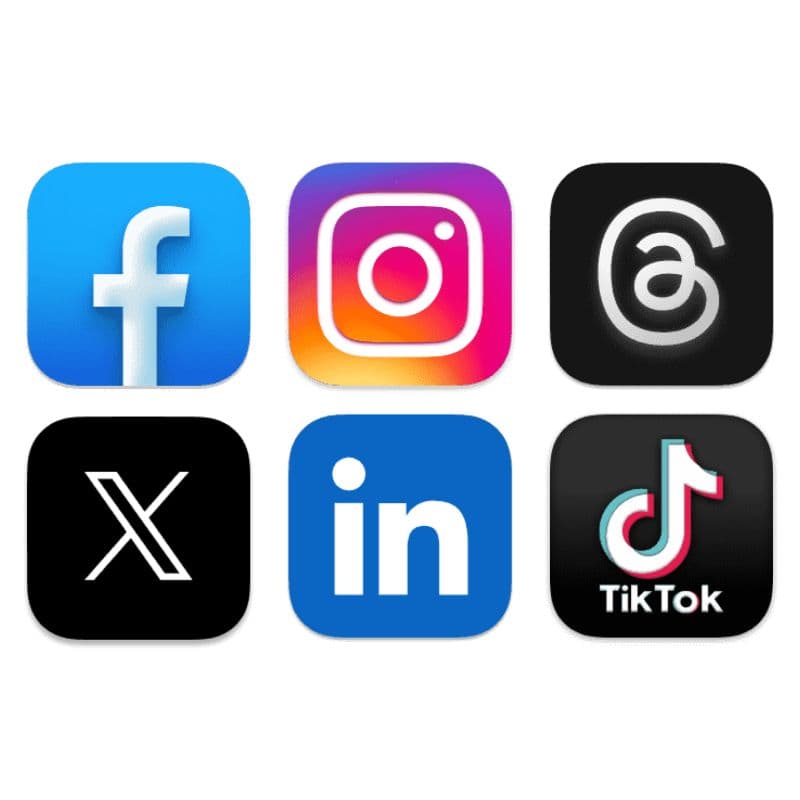 Social Media Icons | Atechama | Website Implementations Headless CMS, Contentful + JAMStack. NextJS, Vercel Netlify